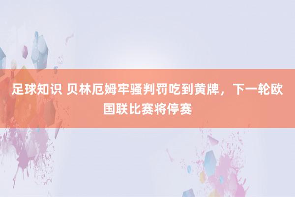 足球知识 贝林厄姆牢骚判罚吃到黄牌，下一轮欧国联比赛将停赛