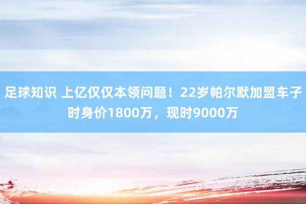 足球知识 上亿仅仅本领问题！22岁帕尔默加盟车子时身价1800万，现时9000万