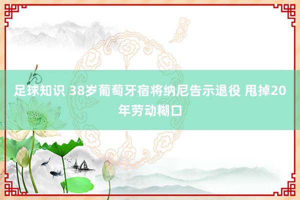 足球知识 38岁葡萄牙宿将纳尼告示退役 甩掉20年劳动糊口